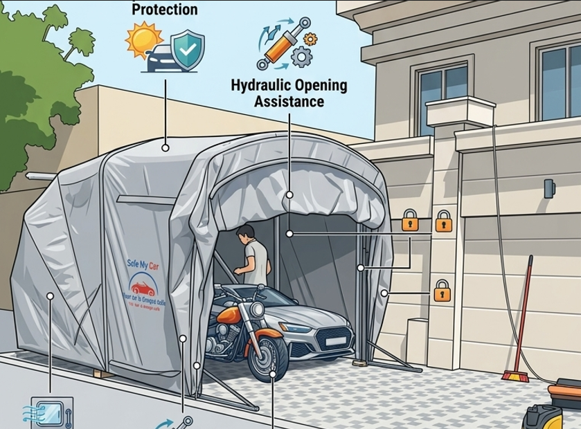 Safe My Car retractable car cover protecting vehicles